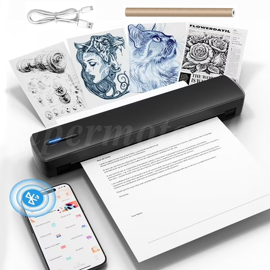 Portable Printer Wireless for Travel, 8.5" X 11" US Letter Thermal Printer Black