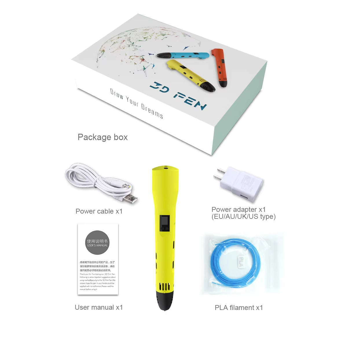 QCREATE Adjustable Temperature 3D Pen