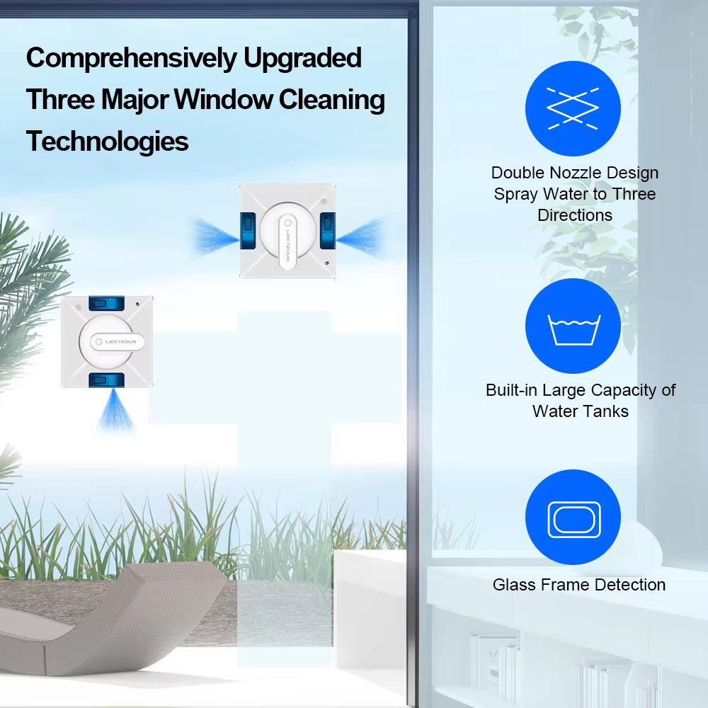 Liectroux YW509 Robot Window Cleaner with Dual Spray