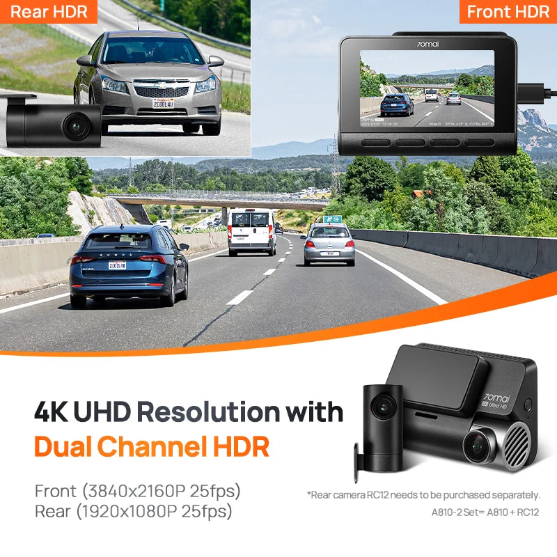 70Mai A810 4K Dash Cam with GPS