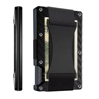 CarbonEdge Slim RFID Wallet with Money Clip