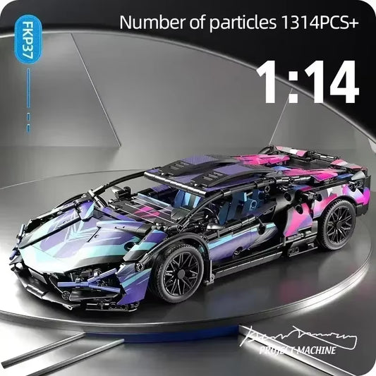 1280PCS Sports Car Building Blocks Toy