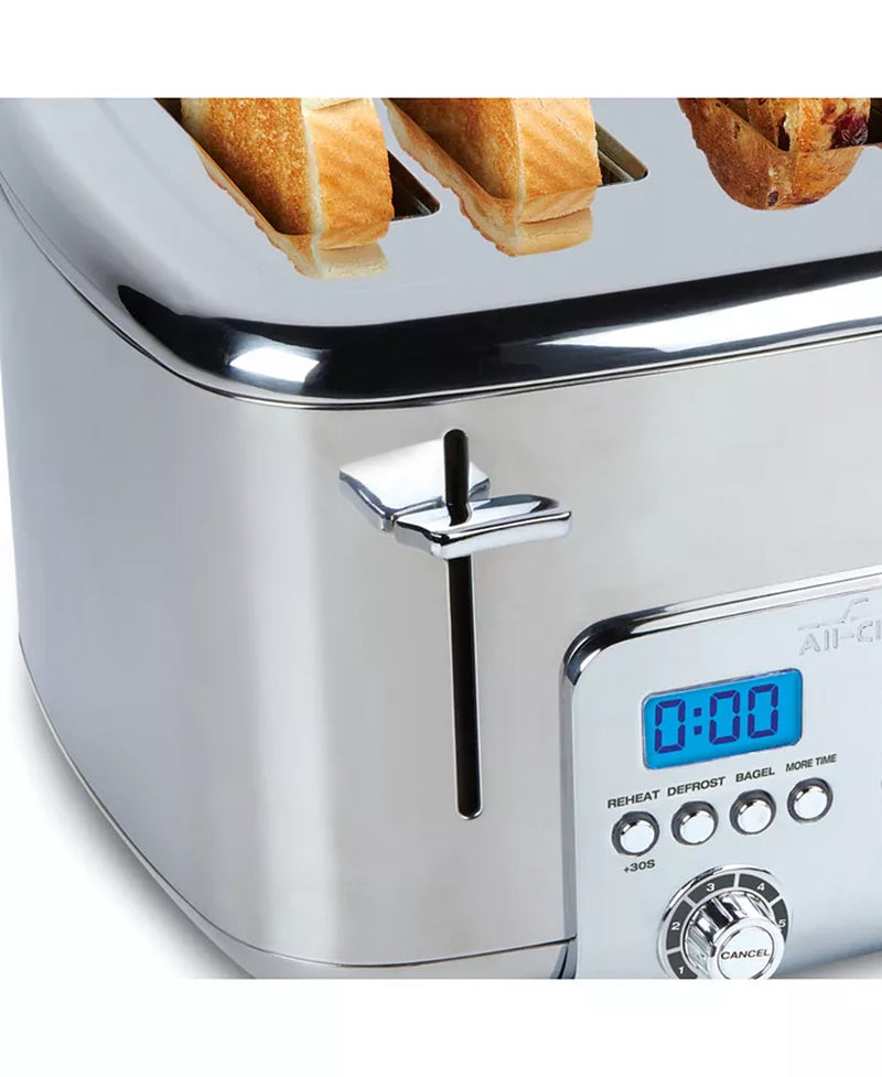 All-Clad TJ824D51 Stainless Steel Digital Toaster with Extra Wide Slot, 4-Slice, Silver