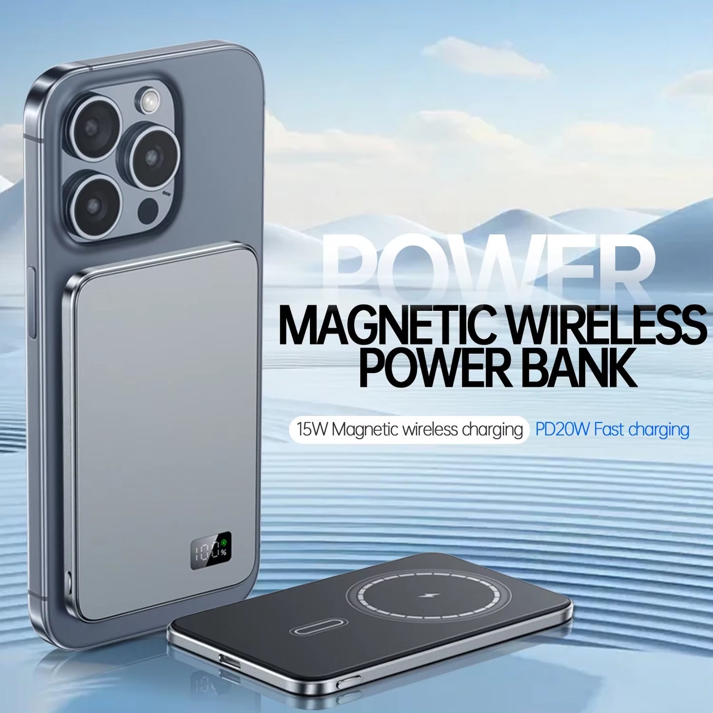 F20 3-in-1 Magnetic Wireless Power for Iphone & Samsung