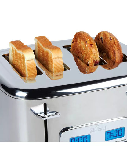 All-Clad TJ824D51 Stainless Steel Digital Toaster with Extra Wide Slot, 4-Slice, Silver