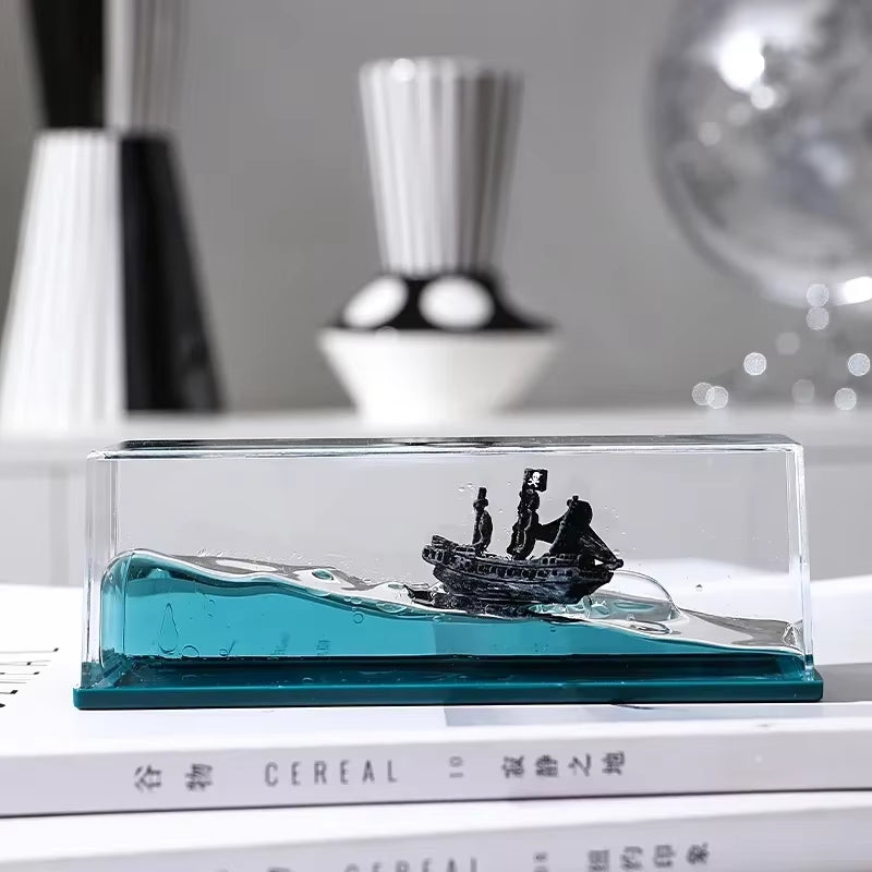 Floating Boat Hourglass Ornament