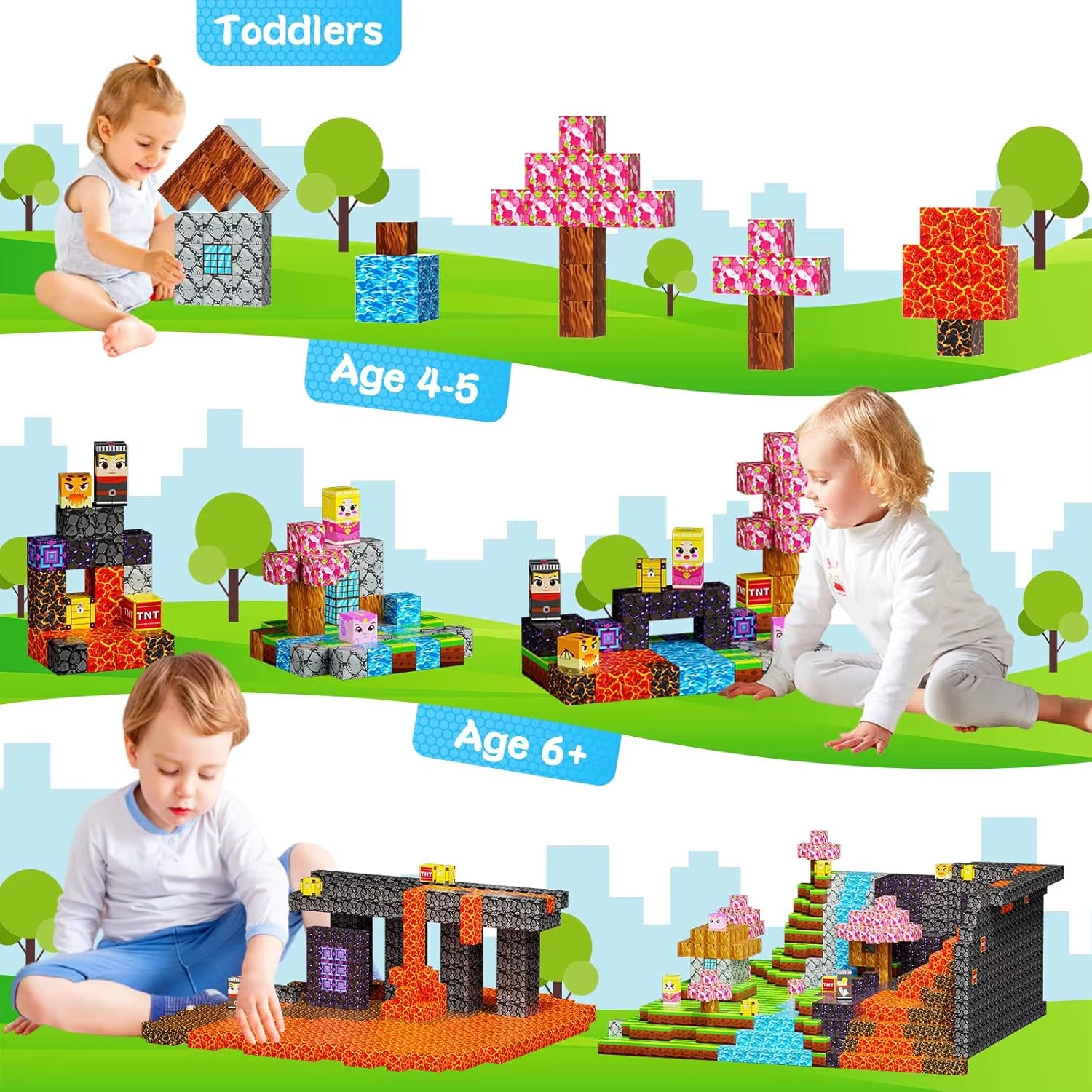 Magnetic Building Blocks Mine World
