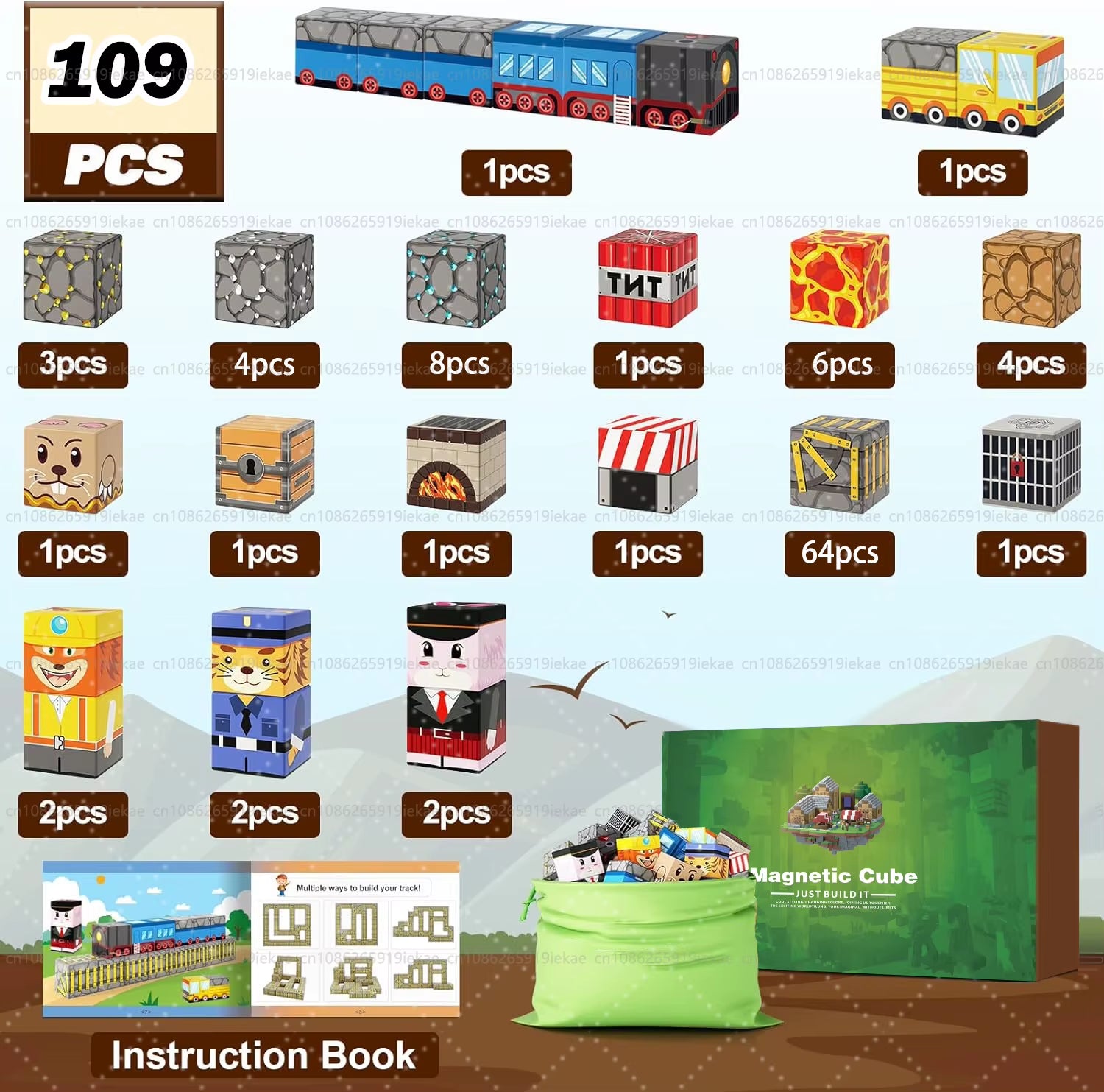 Magnetic Building Blocks Mine World