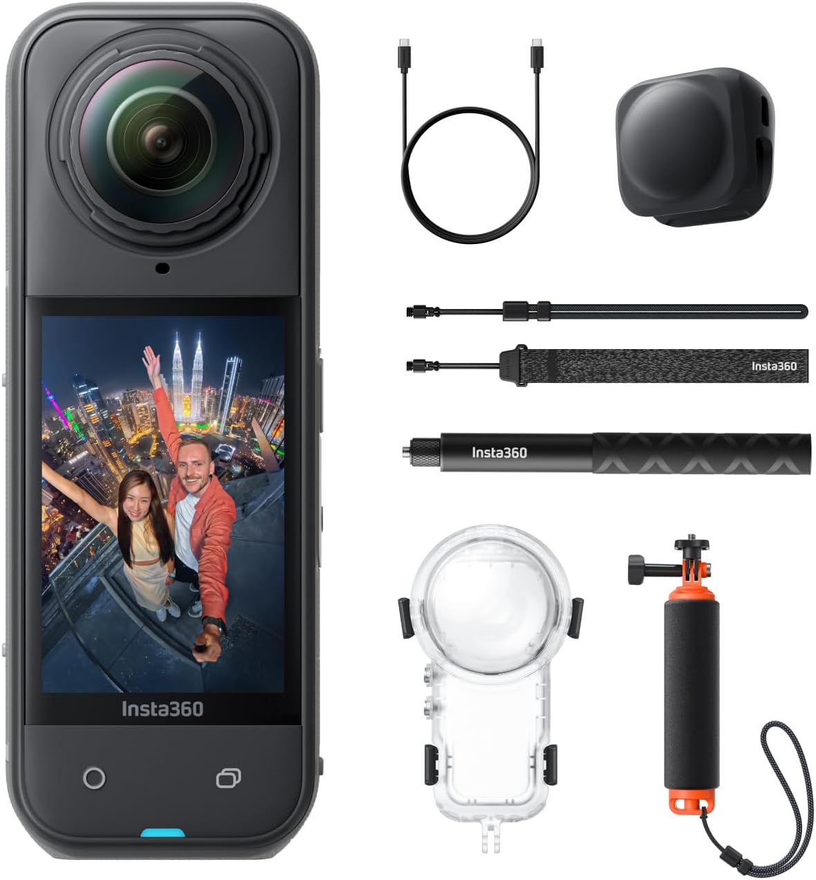Insta360 X5 - Waterproof 8K 360° Action Camera, Leading Low Light, Invisible Selfie Stick Effect, Rugged and Replaceable Lens, 3-Hour Battery, Built-In Wind Guard, Stabilization, Triple AI Chip Design