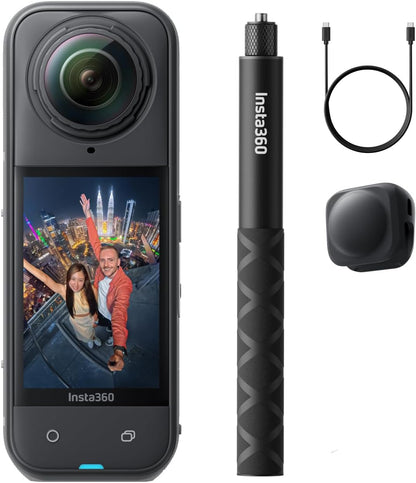 Insta360 X5 - Waterproof 8K 360° Action Camera, Leading Low Light, Invisible Selfie Stick Effect, Rugged and Replaceable Lens, 3-Hour Battery, Built-In Wind Guard, Stabilization, Triple AI Chip Design