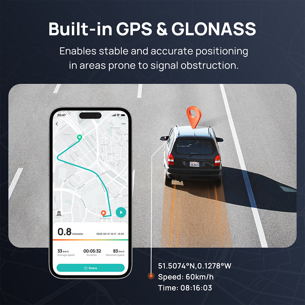 70Mai Dash Cam M500 2.7K HD with Built-In Emmc, 170° FOV & HDR Recording