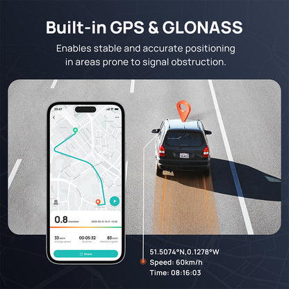 70Mai Dash Cam M500 2.7K HD with Built-In Emmc, 170° FOV & HDR Recording