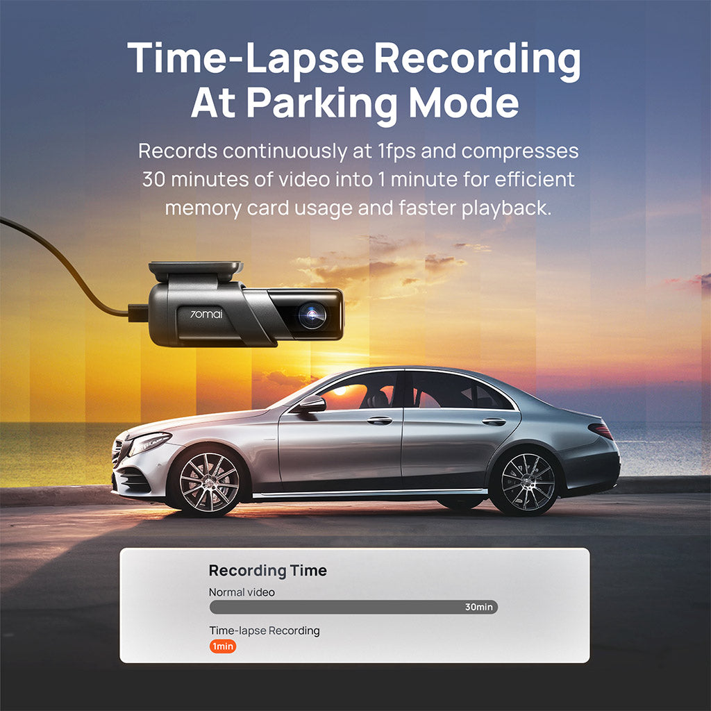 70Mai Dash Cam M500 2.7K HD with Built-In Emmc, 170° FOV & HDR Recording