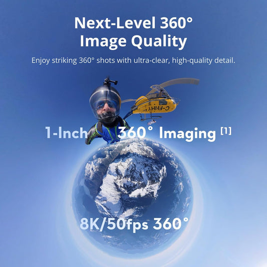 DJI Osmo 360 Camera, Waterproof 360° Action Camera with 1-Inch 360° Imaging, Native 8K 360° Video