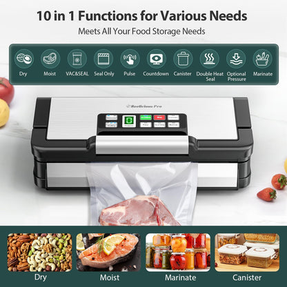 Vacuum Sealer Machine, Aqualock Series 2X Seal&130W Full Automatic Food Sealer