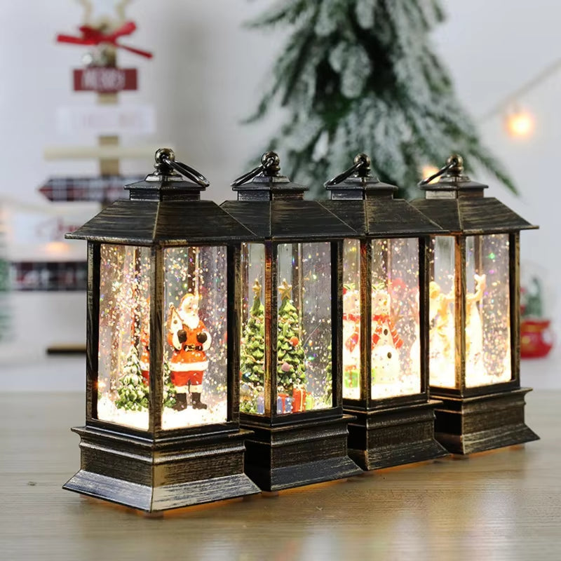 Vintage Santa LED Christmas Lantern