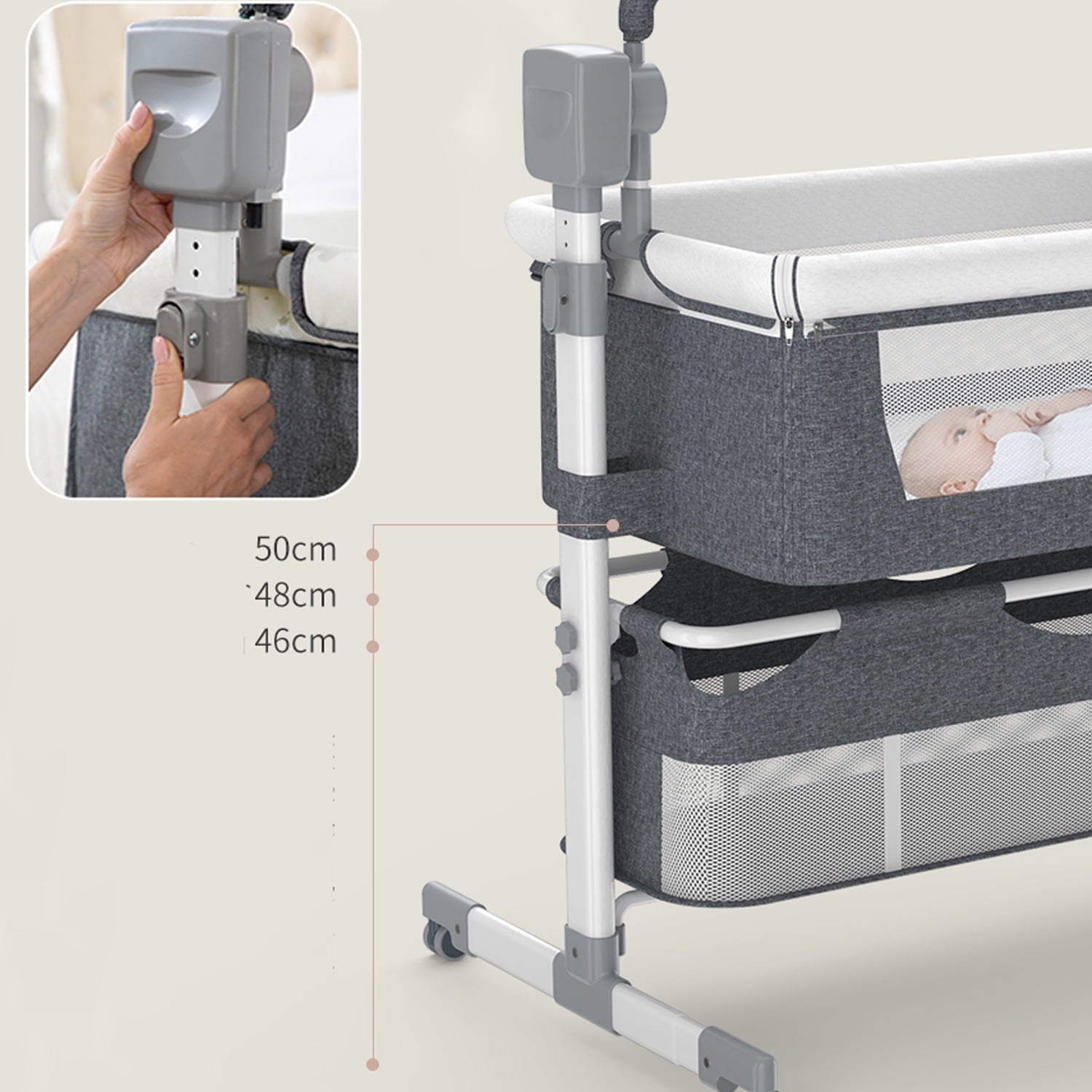 BabyNewborn Bedside Bassinet Automatic Rocking Sleeper