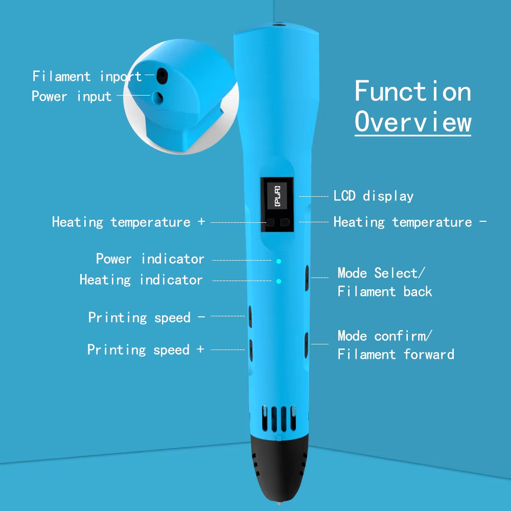 QCREATE Adjustable Temperature 3D Pen