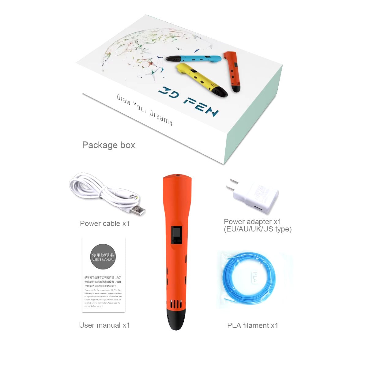 QCREATE Adjustable Temperature 3D Pen