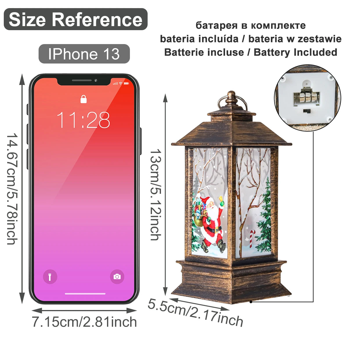 Jolly Santa LED Christmas Lantern