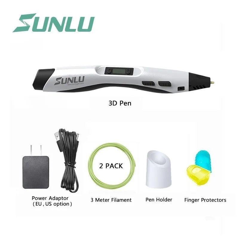 SUNLU SL-300 3D Printing Pen Support PLA/ABS Filament 1.75Mm Gifts for Creative Craft and as Gifts Free Fast Shipping