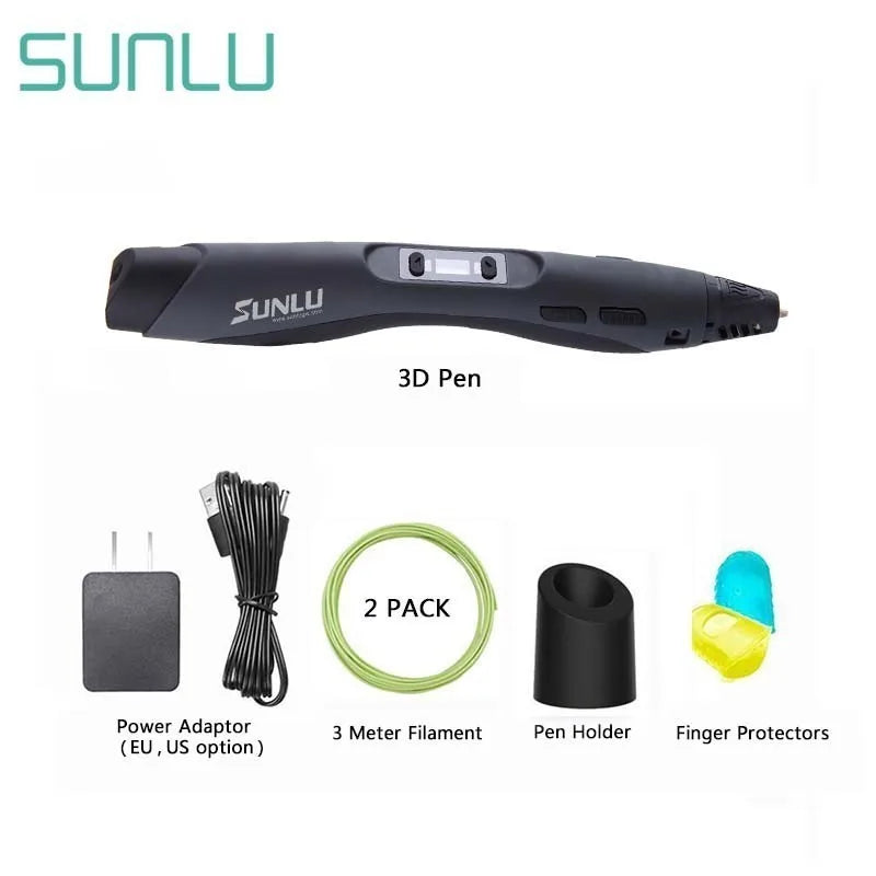 SUNLU SL-300 3D Printing Pen Support PLA/ABS Filament 1.75Mm Gifts for Creative Craft and as Gifts Free Fast Shipping