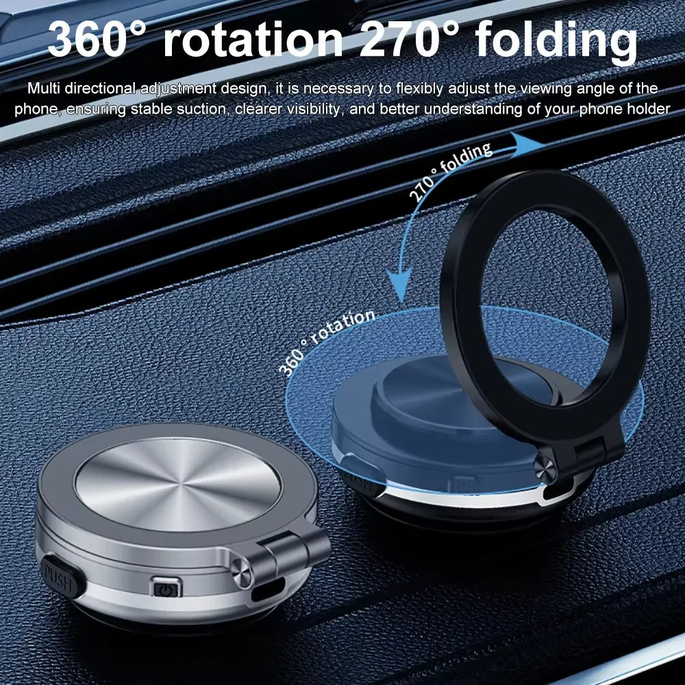 Magnetic Vacuum Car Phone Holder Suction Cup Folding Universal Navigation Stand Bracket