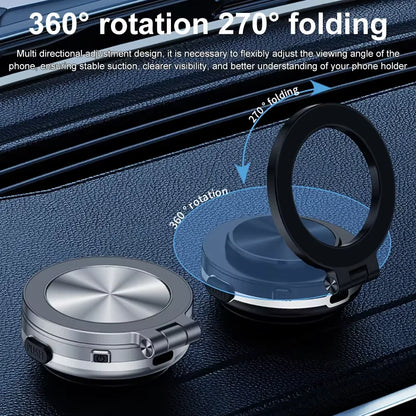 Magnetic Vacuum Car Phone Holder Suction Cup Folding Universal Navigation Stand Bracket