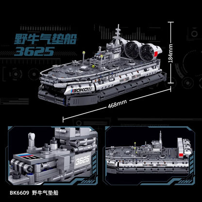 Military Bison Hovercraft and J-15 Fighter Building Block Toys
