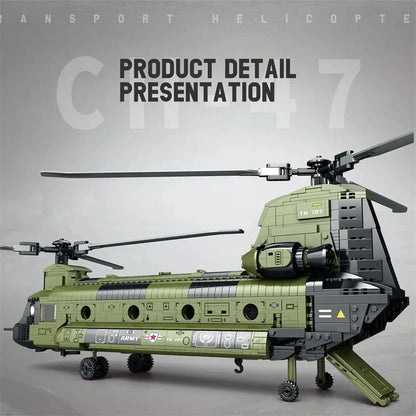 1622PCS CH-47 Chinook Transport Plane Building Blocks Toy