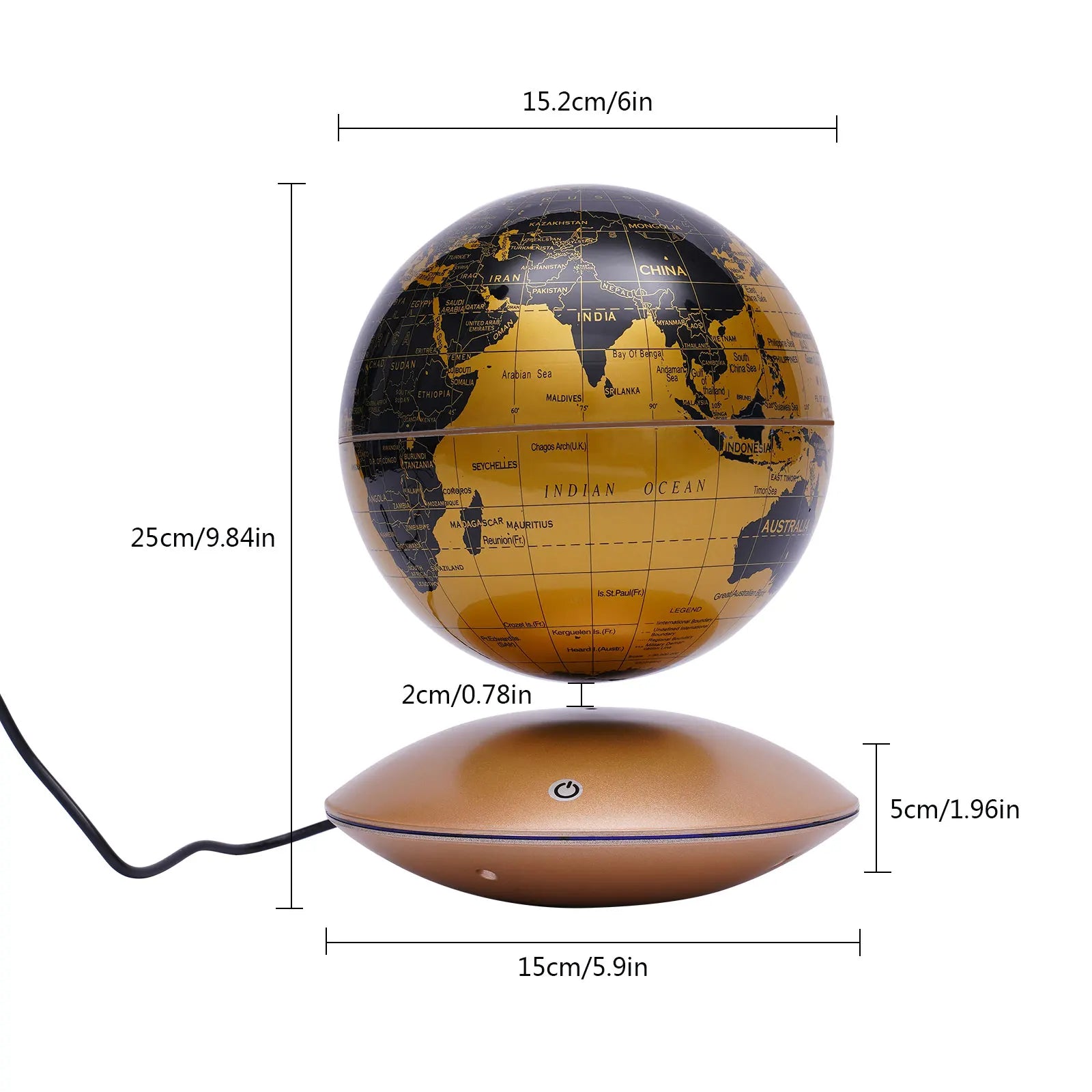Goden Globe Floating Stardust LED Globe