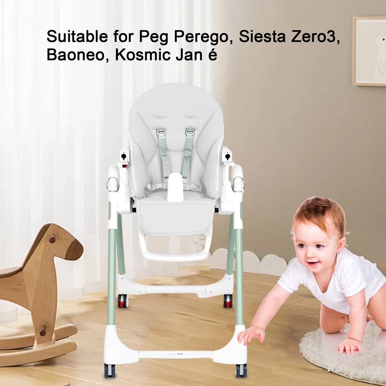 Portable Dining Chair Cover Baby PU Leather Dining Chair Pad Soft Multifunctional Seat Cover with Padding for Kids Children