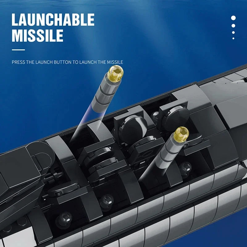 1498PCS Military Large Strategic Nuclear Submarine Building Blocks Toy