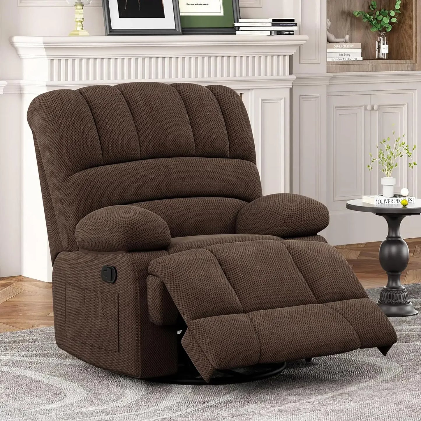 Everwood Oversized Swivel Rocker Recliner Chair 