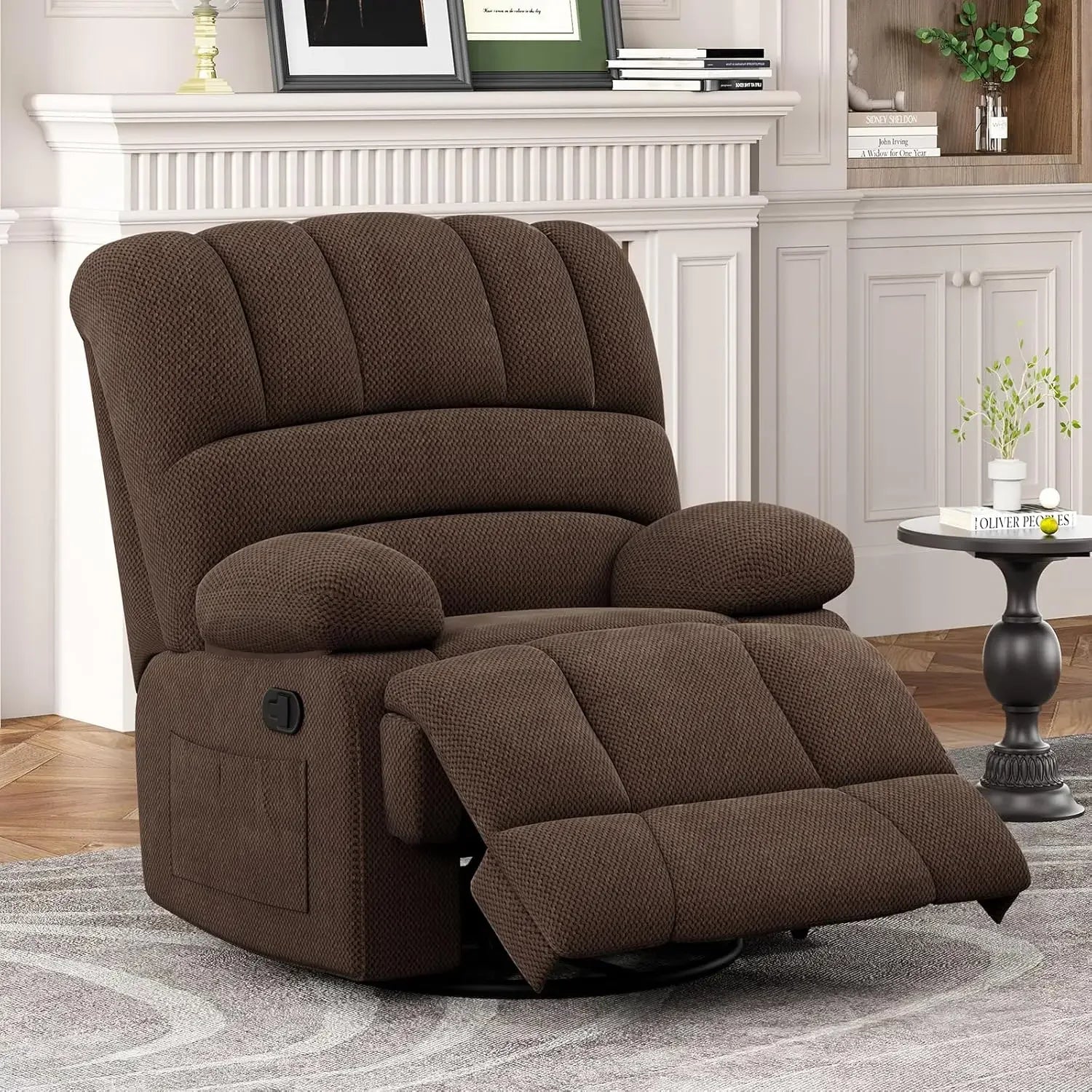 Everwood Oversized Swivel Rocker Recliner Chair 