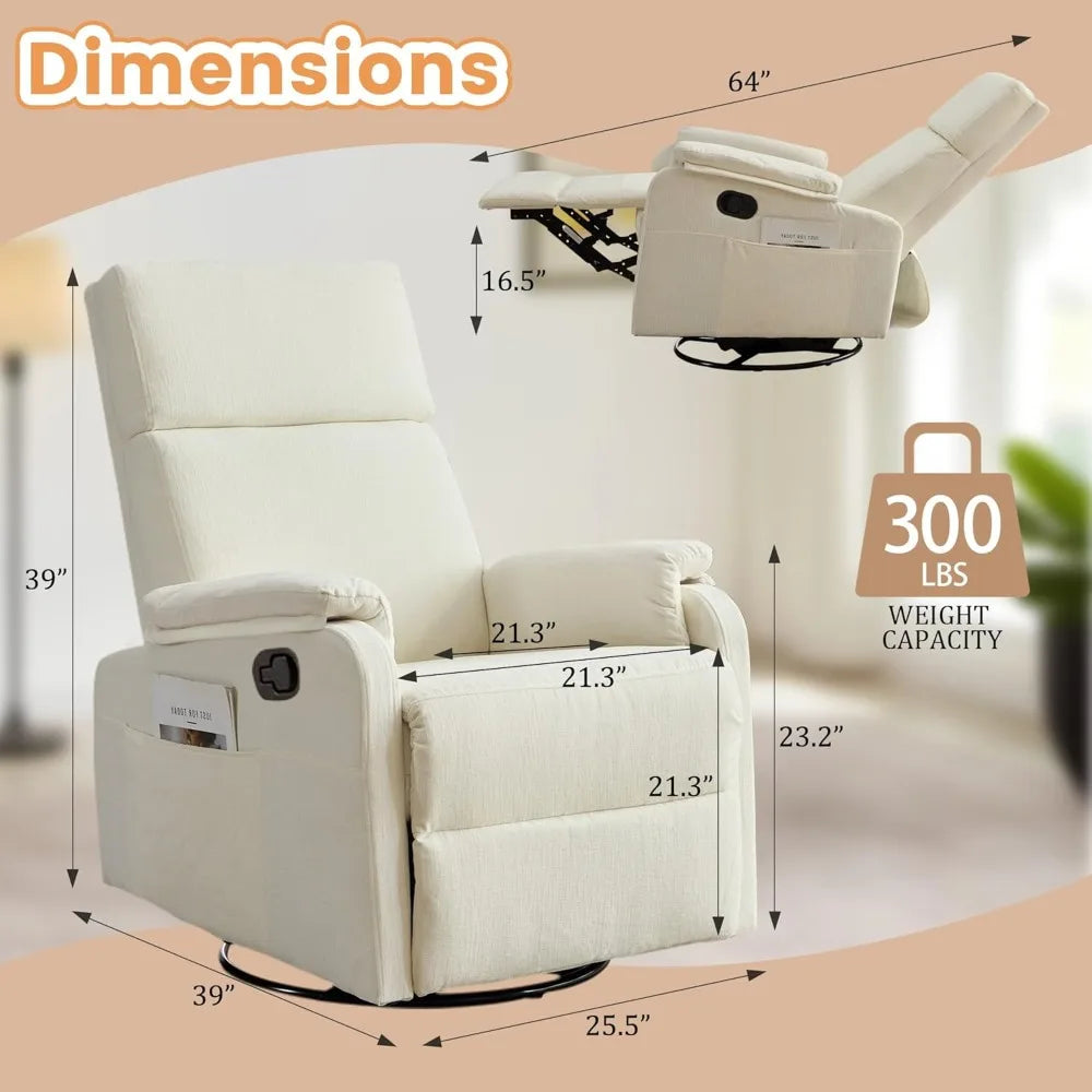 Homestyle Swivel Rocking Recliner Chair