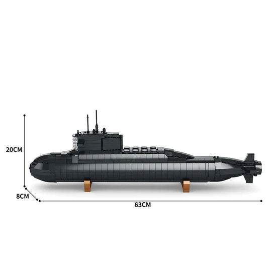 1498PCS Military Large Strategic Nuclear Submarine Building Blocks Toy