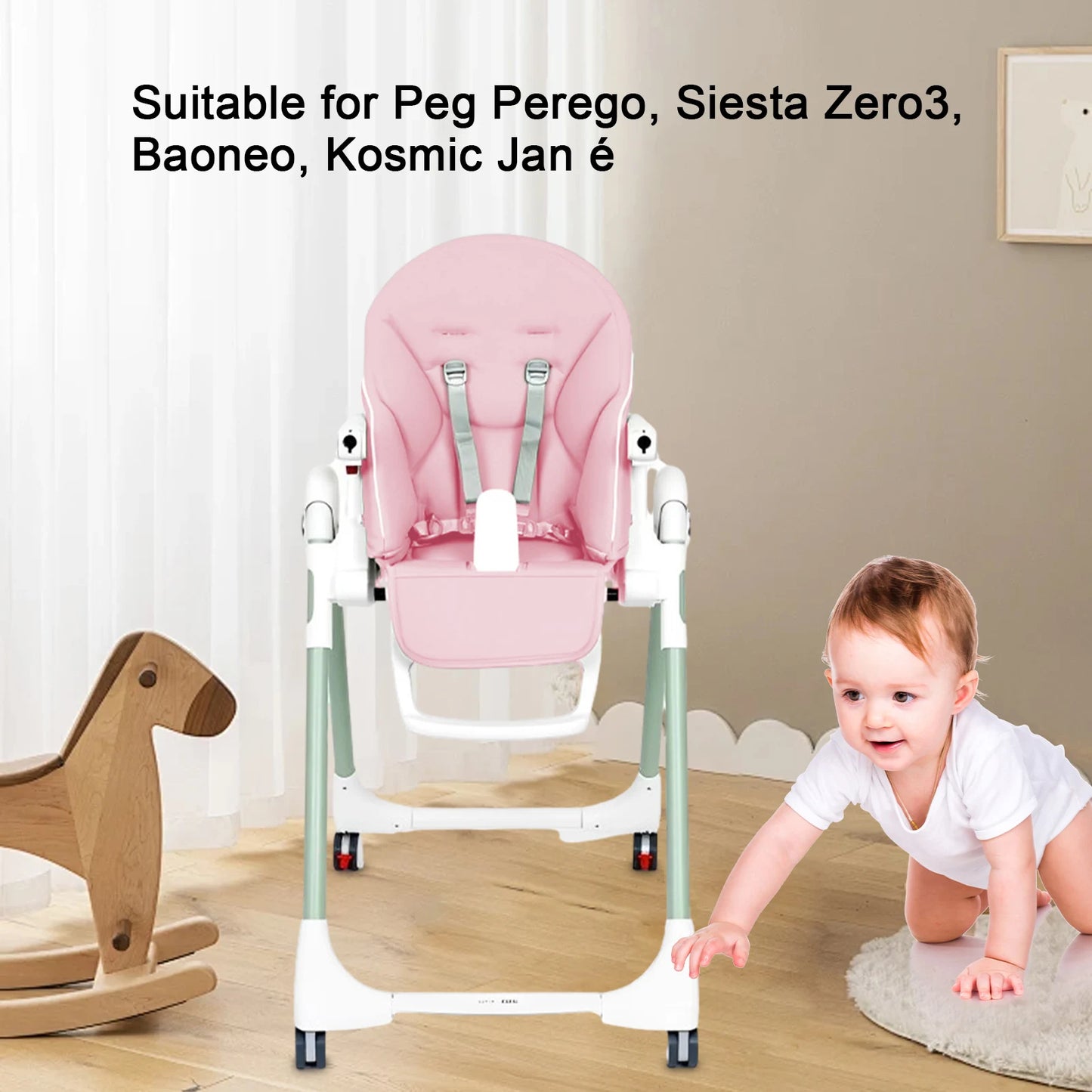 Portable Dining Chair Cover Baby PU Leather Dining Chair Pad Soft Multifunctional Seat Cover with Padding for Kids Children