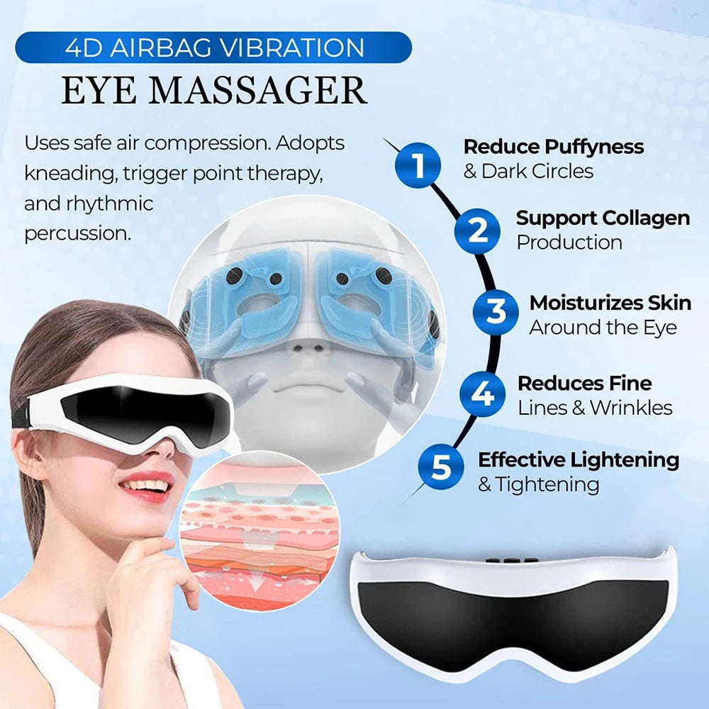 6D Smart Eye Massager with Heat and Music
