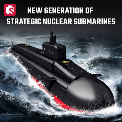 SEMBO 1324Pcs Military Strategic Nuclear Submarine Assemblage Building Blocks Toy