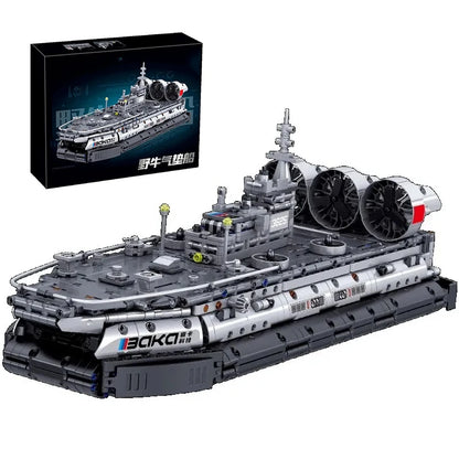 Military Bison Hovercraft and J-15 Fighter Building Block Toys