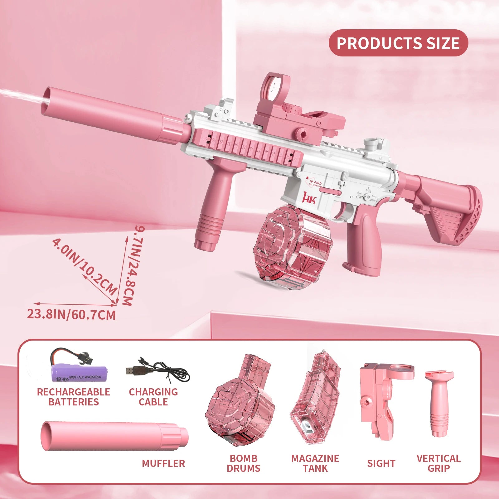 M416 Water Gun Fully Automatic Shooting Toy Summer M416 Water Gun Battle Beach Outdoor Entertainment Children'S and Adult Toys