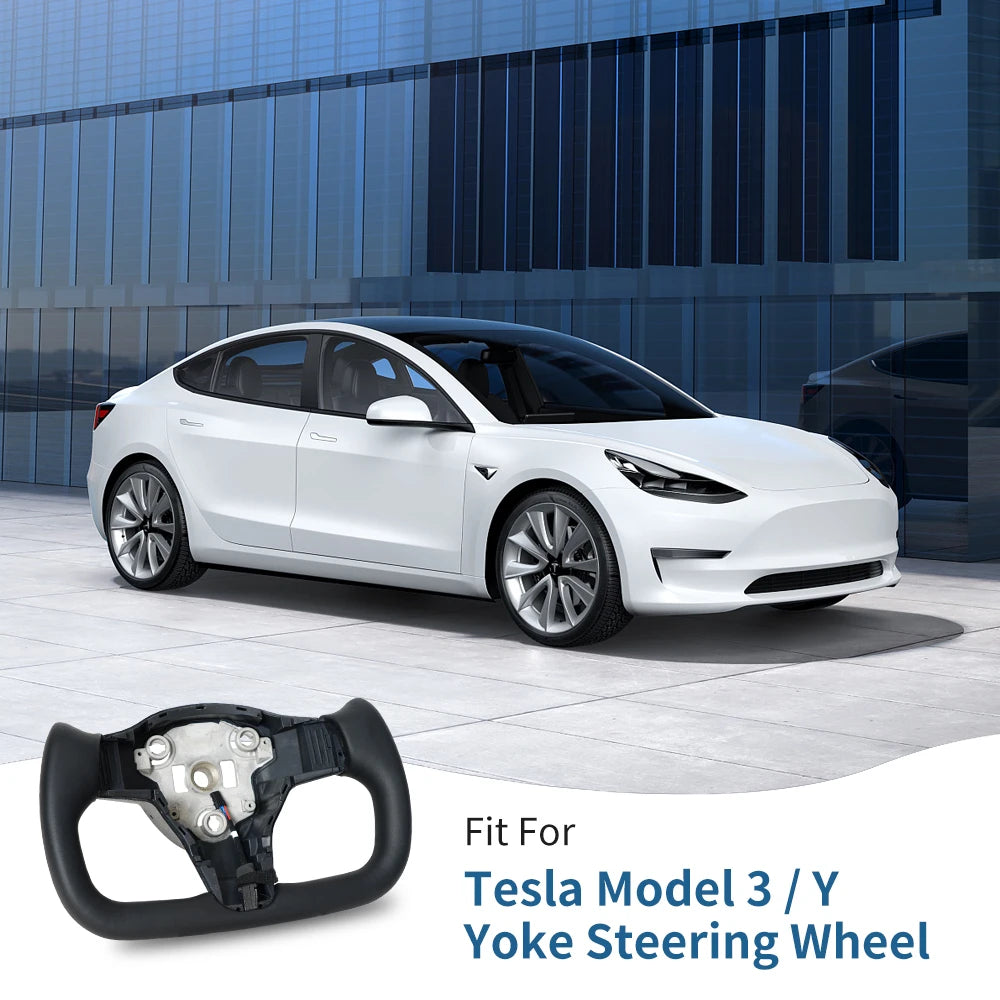 Novaacc White Yoke Steering Wheel for Tesla