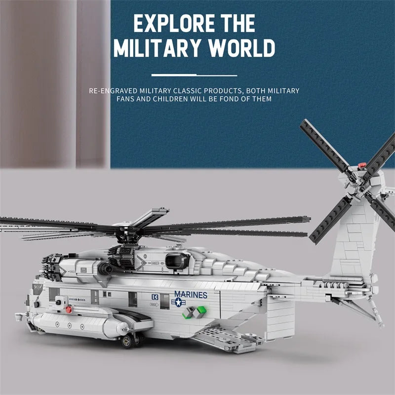 CH-53E Transport Military Helicopter Building Blocks Toy