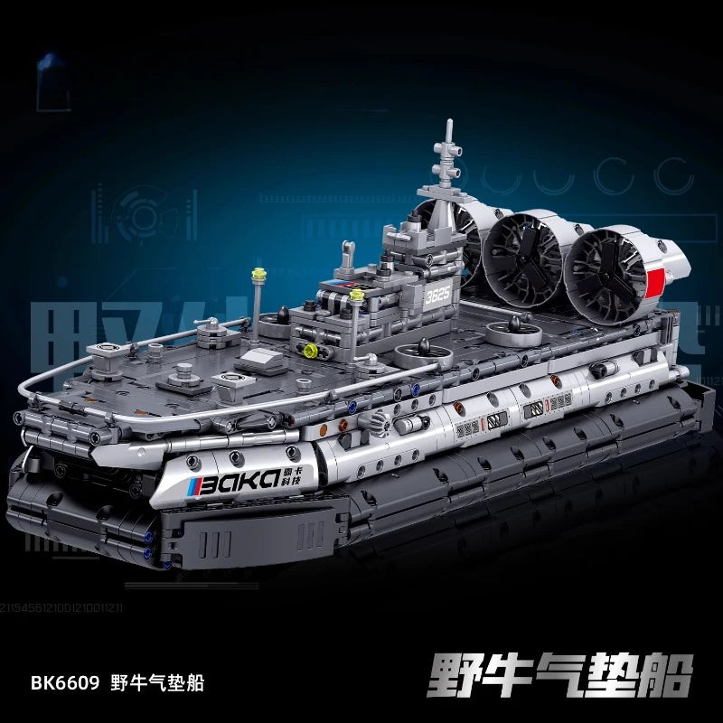Military Bison Hovercraft and J-15 Fighter Building Block Toys