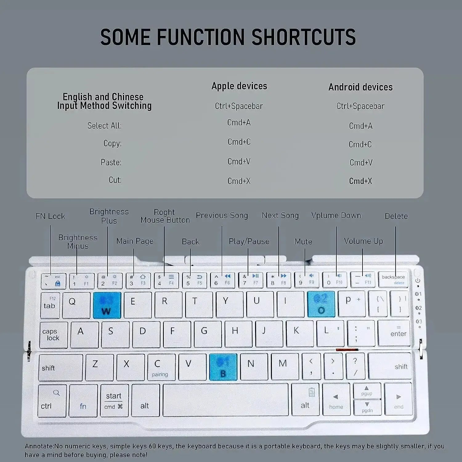 BOW Foldable Bluetooth Mini Keyboard
