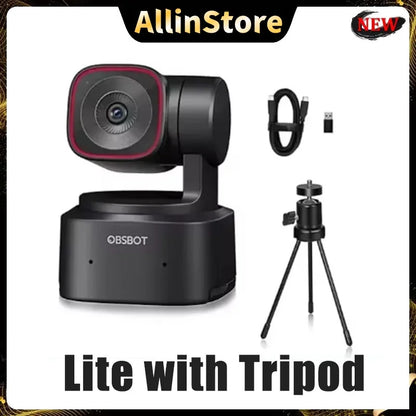 OBSBOT Tiny 2 Lite PTZ 4K Webcam 1080P@60Fps HDR with AI Tracking Privacy Cover Microphone 1/2" Sensor USB2.0 Plug&Play
