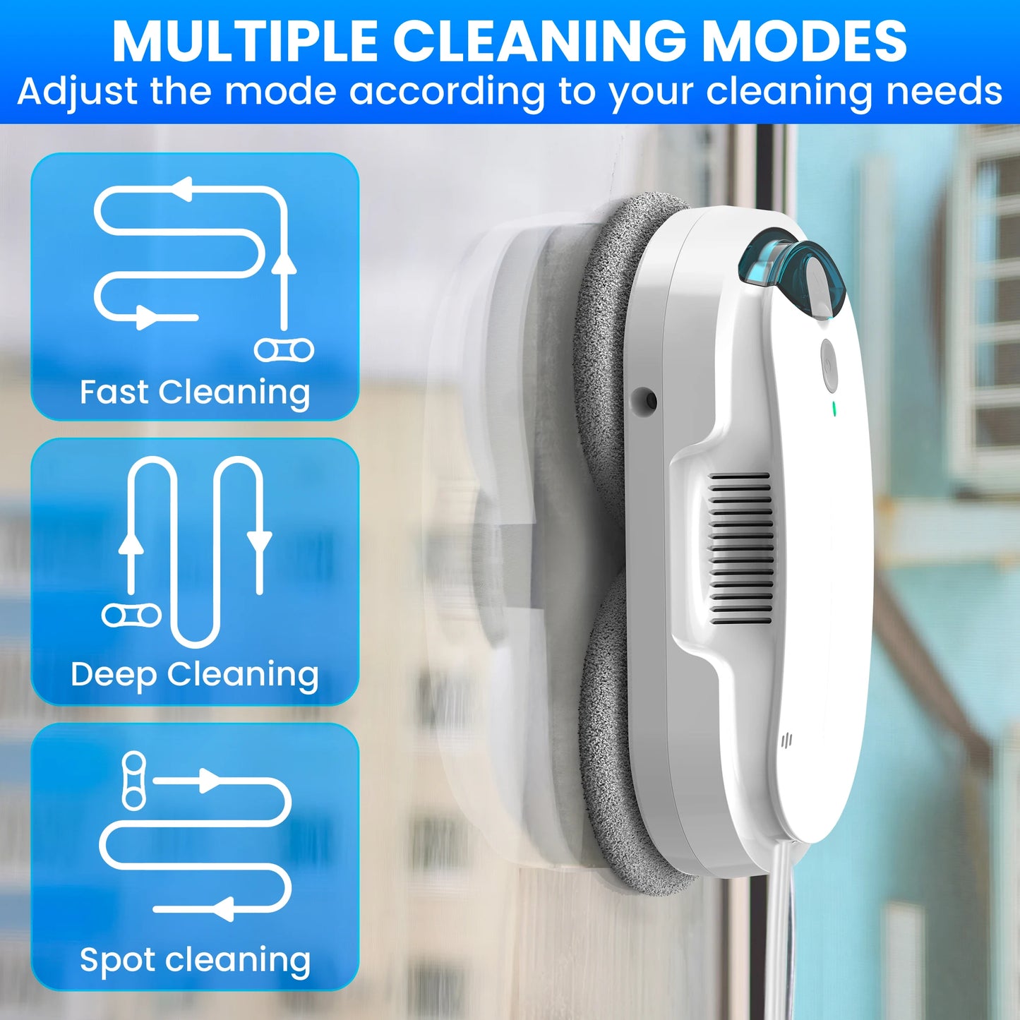 W1 Window Cleaning Robot with Automatic Water Spraying Function