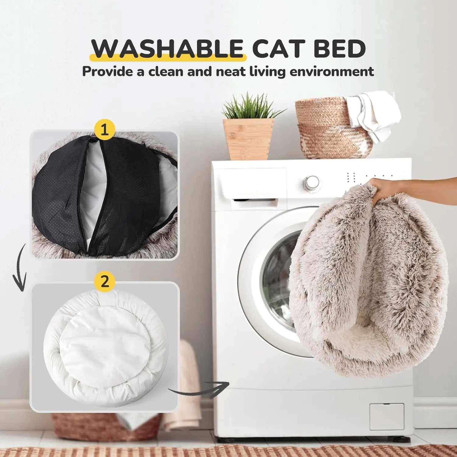 Cozy Winter Cat Cave Bed