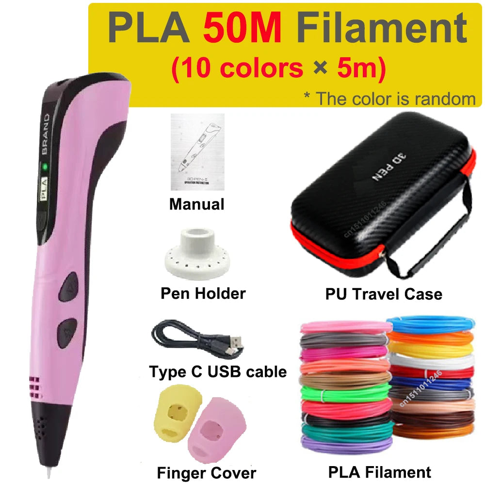 3D Pen for Children 1.75Mm PLA Filament DIY Drawing Birthday Christmas Gifts for Kids